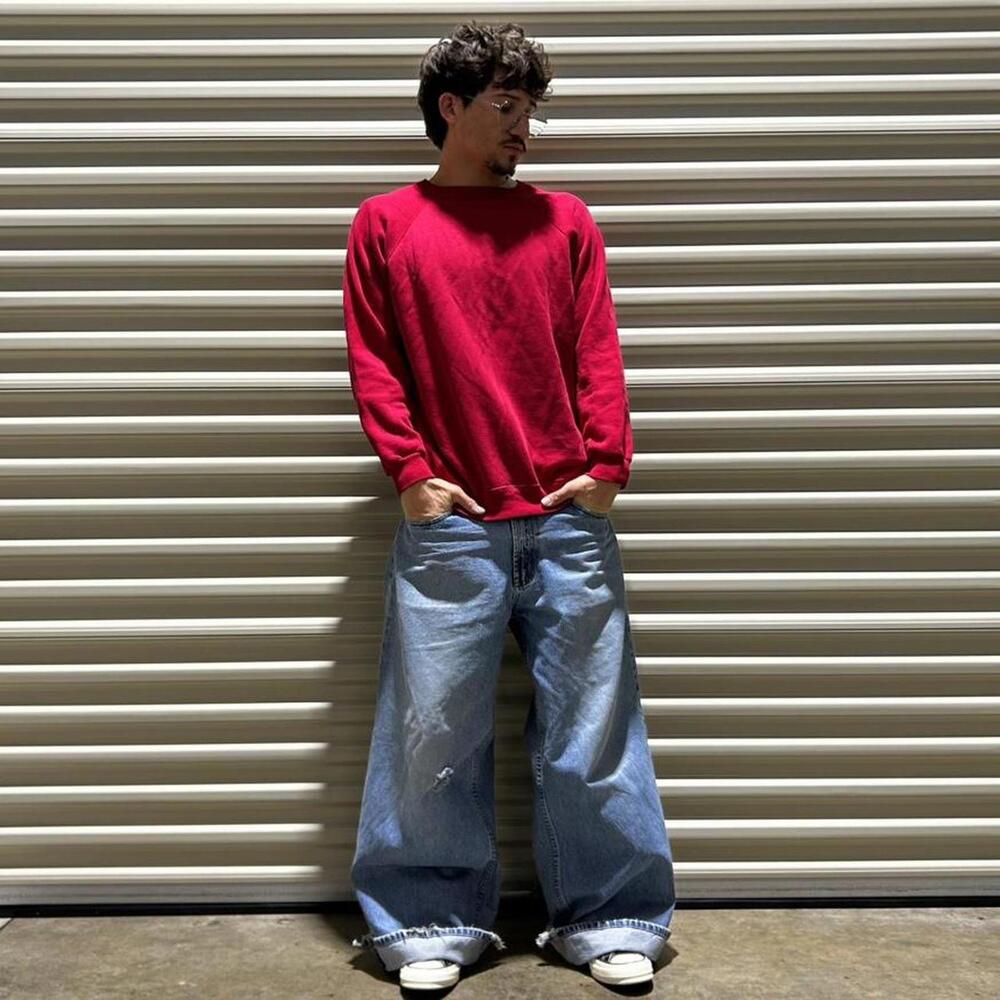 Vintage 80s Hanes Sport faded red crewneck sweatshirt